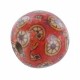 Wooden bead with vintage print 19mm Russet